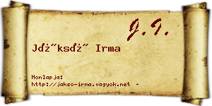 Jáksó Irma névjegykártya