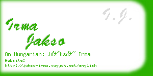 irma jakso business card